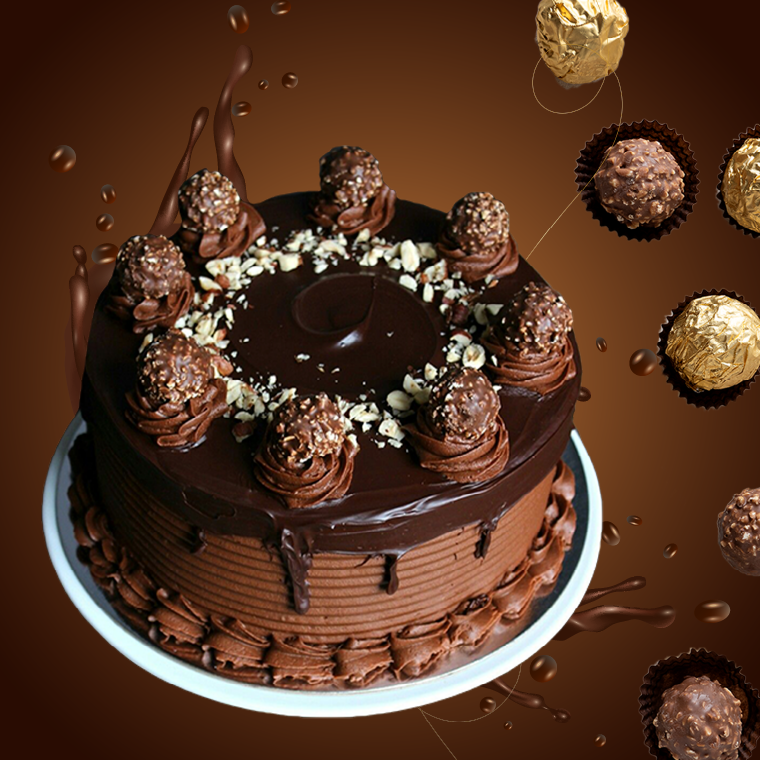 Ferrero Rocher Caramel Cake