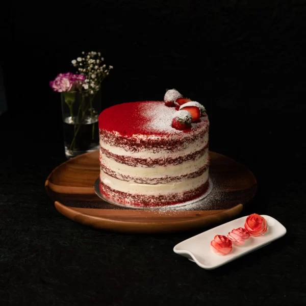 Red velvet naked cake