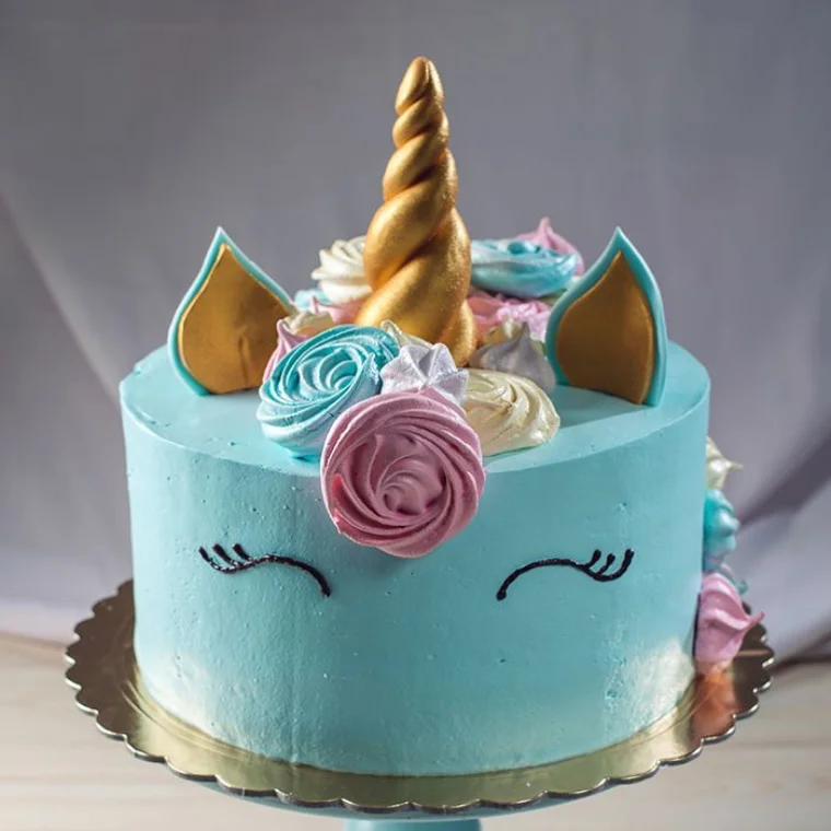Unicorn blue theme cake