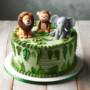 Animal jungle theme cake