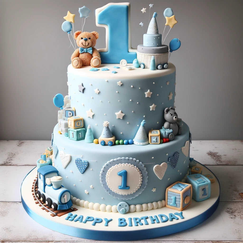 1 Happy Birthday Cake For Baby | Customize Birthday Cake At Cravoury Cake In Bengalure